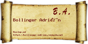 Bollinger Adrián névjegykártya
